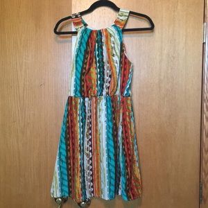 Gorgeous Multi-colored Halter Dress!